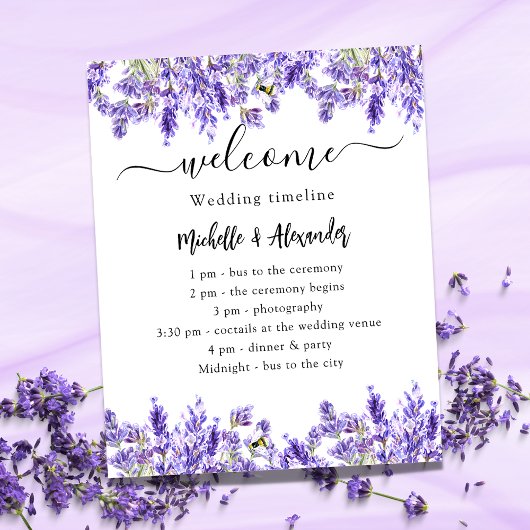 Het programma van het huwelijk lavender florals ve