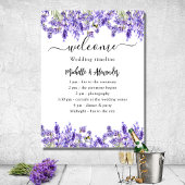 Het programma van het huwelijk lavender florals ve poster