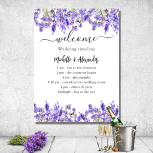 Het programma van het huwelijk lavender florals ve poster