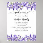 Het programma van het huwelijk lavender florals ve poster (Voorkant)