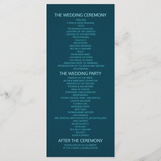 Het programma van het huwelijk Mason Jars String L Programmakaart (Achterkant)