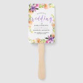 Het Programma van het huwelijk - Paarse Typografie Handwaaier (Achterkant)