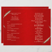 Het programma van het huwelijk sjabloon rood (vier (Voorkant / Achterkant)
