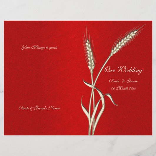 Het programma van het huwelijk sjabloon rood (vier (Achterkant)