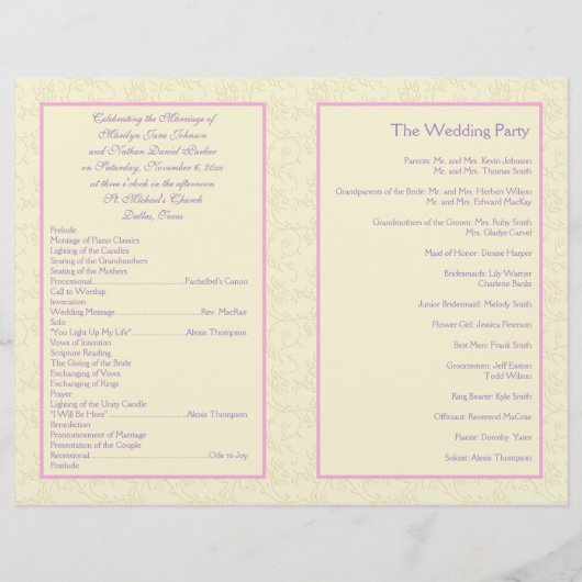 Het Programma van het huwelijk van de Lavender, va (Achterkant)