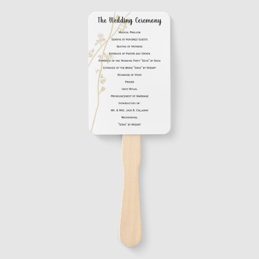 Het Programma van het huwelijk Ventilator om het e Handwaaier (Voorkant)