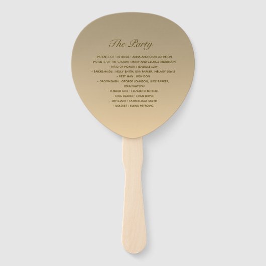 Het Programma van het huwelijk Ventilatoren met Fo Handwaaier (Achterkant)