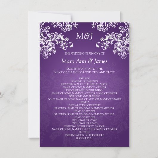 Het Programma van het huwelijk  Zwemelen 2 Paars (Voorkant)