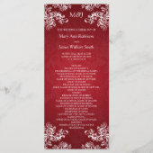 Het Programma van het huwelijk  Zwemelen 2 Rood Programmakaart (Voorkant)