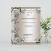 Het Programma van het Menu van de bruiloft Cream R (Staand voorkant)