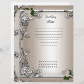 Het Programma van het Menu van de bruiloft Cream R (Voorkant / Achterkant)