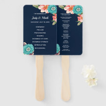 Het programma voor botanische bruiloft met blauwe 