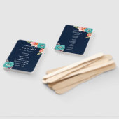 Het programma voor botanische bruiloft met blauwe  handwaaier (Niet-gemonteerd)