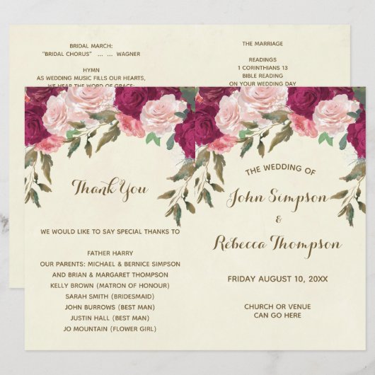 het programma voor de brandwerende roze florale br (Voorkant / Achterkant)