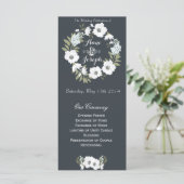 Het programma voor de zwarte en witte bruiloft programmakaart (Staand voorkant)