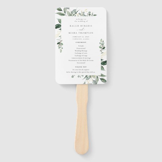 Het programma voor een natuurlijk botanische bruin handwaaier (Voorkant)