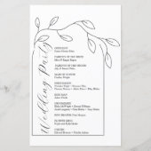 Het programma voor het bruiloft van het script voo (Achterkant)