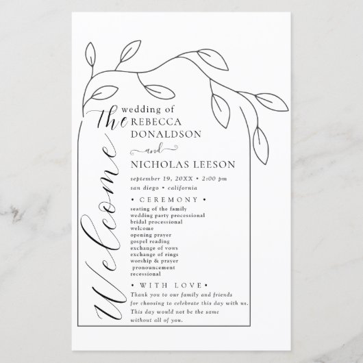 Het programma voor het bruiloft van het script voo (Voorkant)