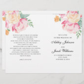 Het programma voor het bruiloft van roze en perzik (Voorkant / Achterkant)