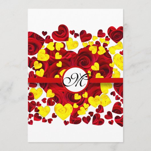 Het programma voor het huwelijk van Gele en Rode R Programmakaart (Achterkant)