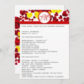 Het programma voor het huwelijk van Gele en Rode R Programmakaart (Voorkant / Achterkant)