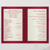 Het programma voor het huwelijk van Rode en ivoren (Achterkant)