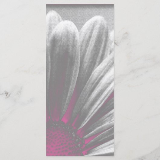 Het programma voor het huwelijk van roze en grijze programmakaart (Achterkant)