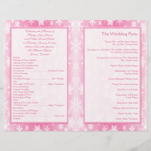 Het programma voor het weddenschap tussen roze en  (Achterkant)