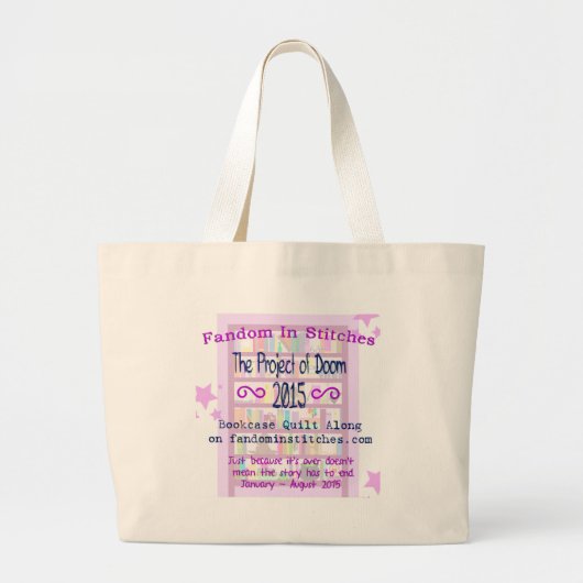 Het project van Doom Bookcase Quilt rond 2015 Grote Tote Bag (Voorkant)