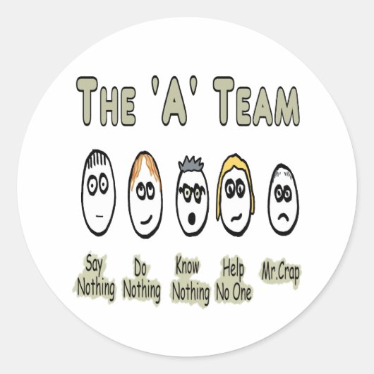 Het projectbeheer van het A-team Ronde Sticker (Voorkant)