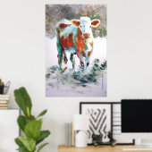 Het promoten van het schilderen van de Koe van jon Poster (Thuiskantoor)
