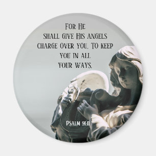 Het psalm 91:11 Angels van de manuscripten Horloge Magneet