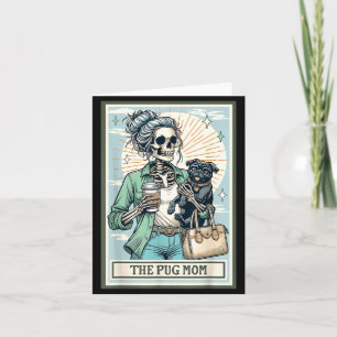 Het Pug Moeder Skelet Cadeau Spooky Seizoen Hallow Kaart