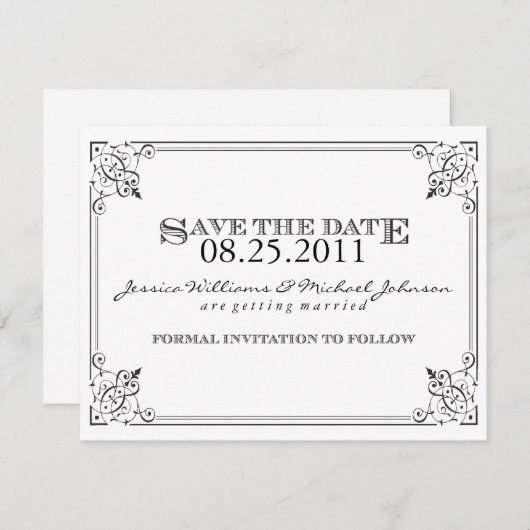 Het Punk monster bewaart de Datum Save The Date (Voorkant / Achterkant)