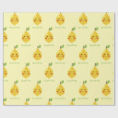 Het Punny Lemon Pattern van de Dag drukken Cadeaupapier (Vlak)
