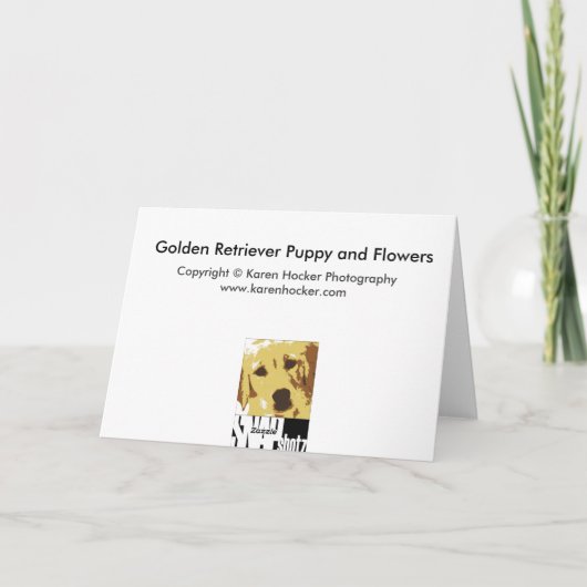 Het Puppy en de Bloemen van het golden retriever Kaart (Achterkant)