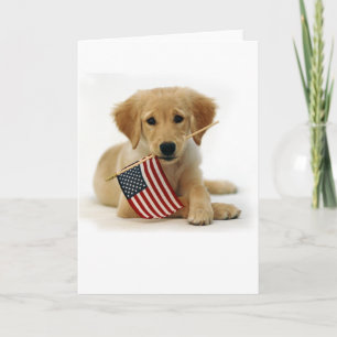 Het Puppy en de Vlag van het golden retriever Kaart