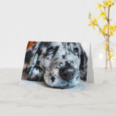 Het puppy kijkt Groet Kaart (Gele Bloem)