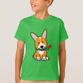 Het puppy Pembroke Wels Valentijn van de hond van T-shirt (Voorkant)