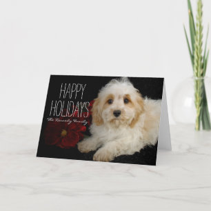 Het puppy van Cavachon van Chrirstmas Feestdagen Kaart