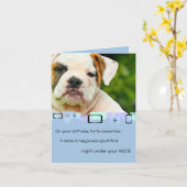 Het Puppy van de buldog Al Wenskaart van de Kaart (Gele Bloem)