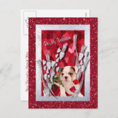 Het Puppy van de buldog is Mijn Versie 2 van het Feestdagenkaart (Voorkant / Achterkant)