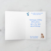 Het Puppy van de buldog liet het sneeuwen Feestdagen Kaart (Binnen)