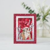 Het Puppy van de buldog past het aan het Feestdagenkaart (Staand voorkant)