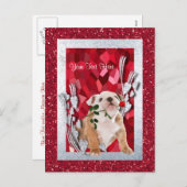 Het Puppy van de buldog past het aan het Feestdagenkaart (Voorkant / Achterkant)