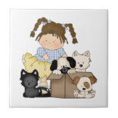 Het "puppy" van de liefde tegeltje (Voorkant)