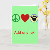 Het Puppy van de Liefde van de vrede handtastelijk Kaart (Gele Bloem)