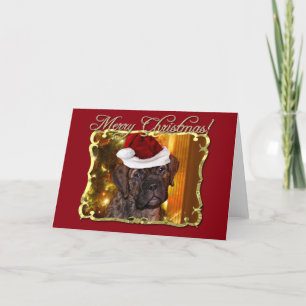 Het Puppy van de Mastiff van Kerstmis Feestdagen Kaart