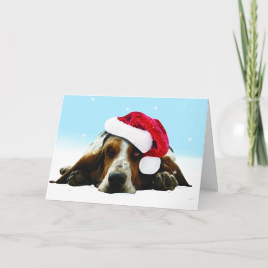 Het puppy van de stilte met santapet feestdagen kaart (Voorkant)