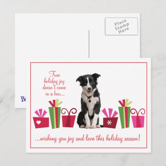 Het Puppy van de vakantie met het Briefkaart van (Voorkant / Achterkant)